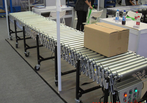 伸縮輥筒輸送機運行圖，www.yarda.cn